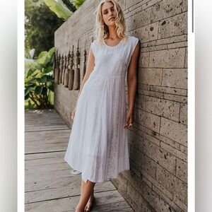 House of Skye Dress White Cotton Dress size S/M flaw